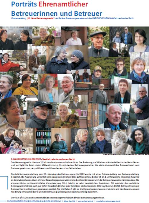 Fotoausstellung Portraits ehrenamtlicher Betreuerinnen und Betreuer Foto: Parit�t Berlin